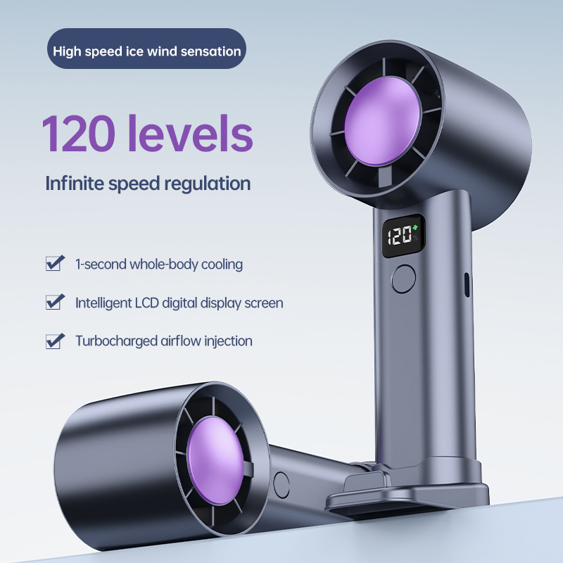 Adjustable Handheld Fan Outdoor Air Blower Rechargeable 120 Speed Cooling Fan For Travel Camping Office Battery Operated Desk - Image 2