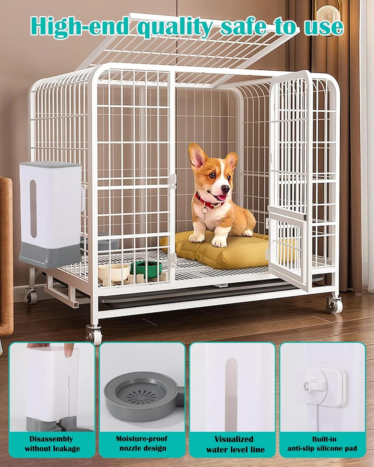 50 oz (approximately 1.4 kg) rabbit water bottle, leak free, easy to clean, top filled suspended gravity water dispenser, suitable for rabbits, guinea pigs, cats, dogs, and other small animals, leak free - Image 6