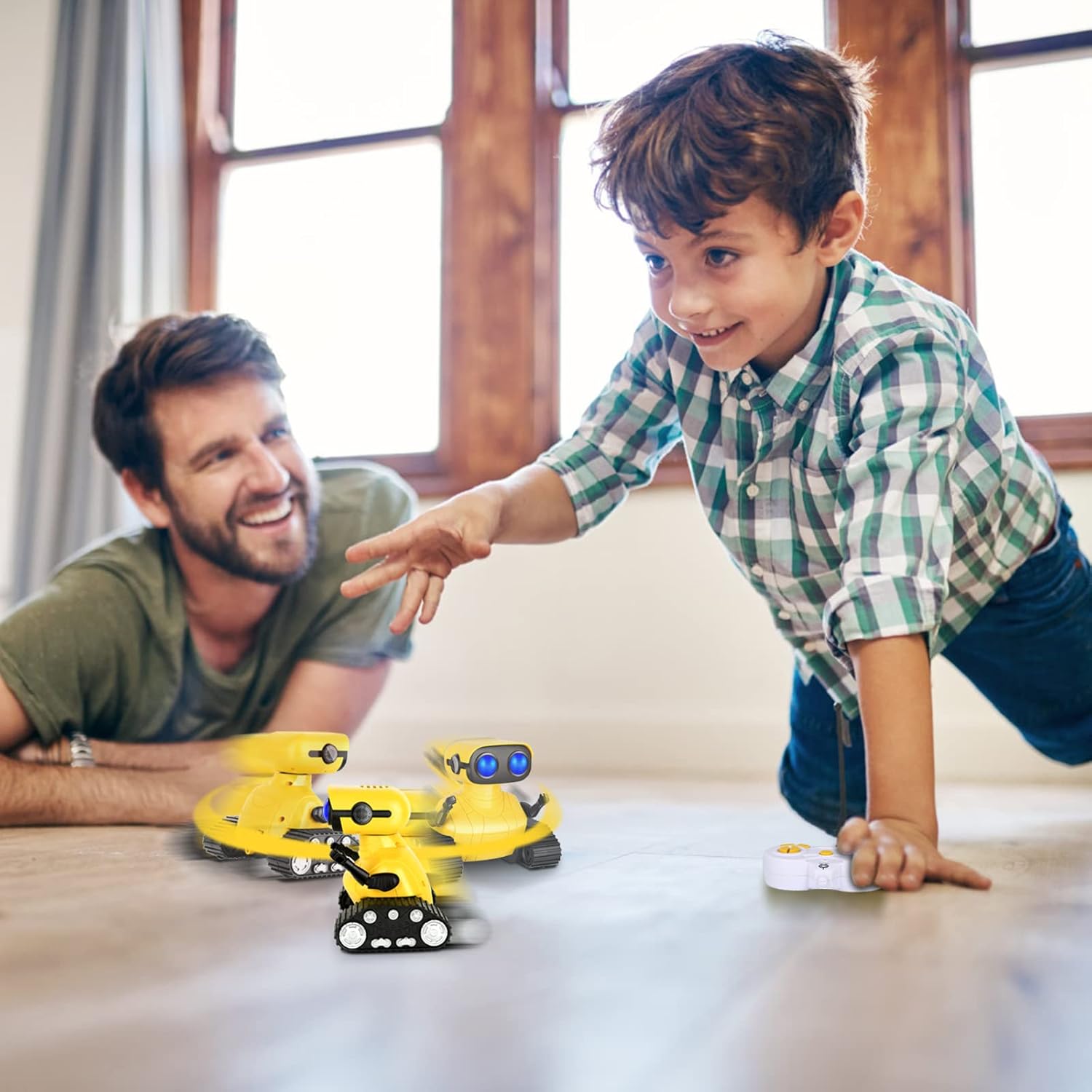 Rechargeable RC Robot for Kids, emote Control Toy with Music and LED Eyes, Gift for Children - Image 3