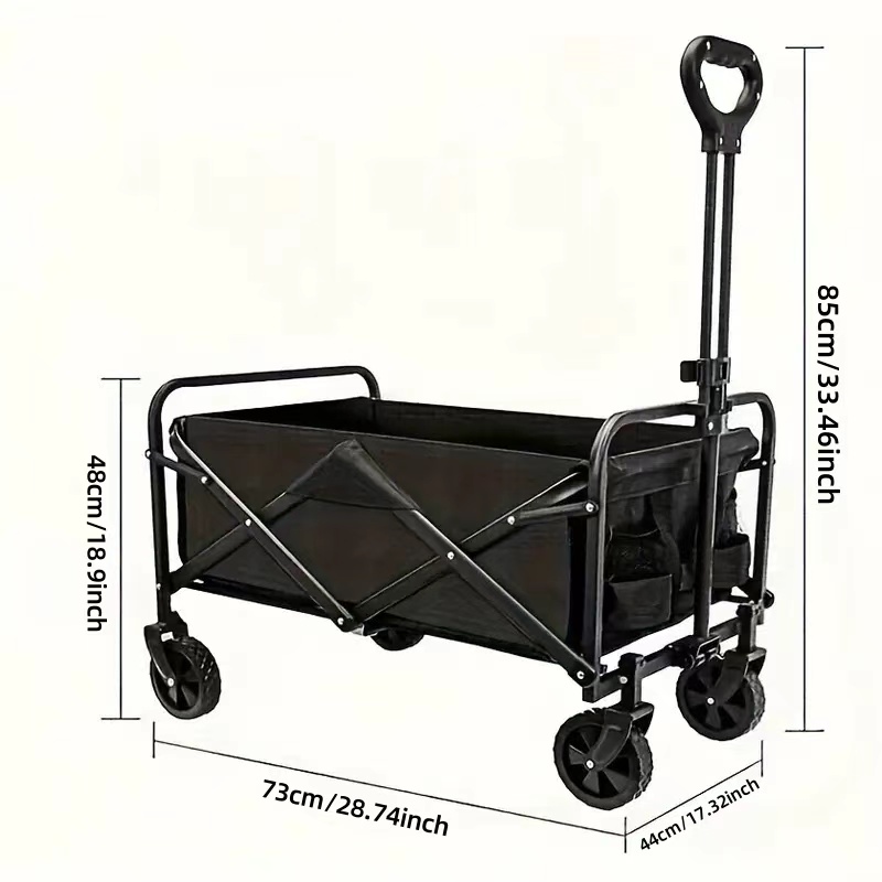 Black Folding Wagon Collapsible Utility Cart for Beach & Garden in NJ - Image 2