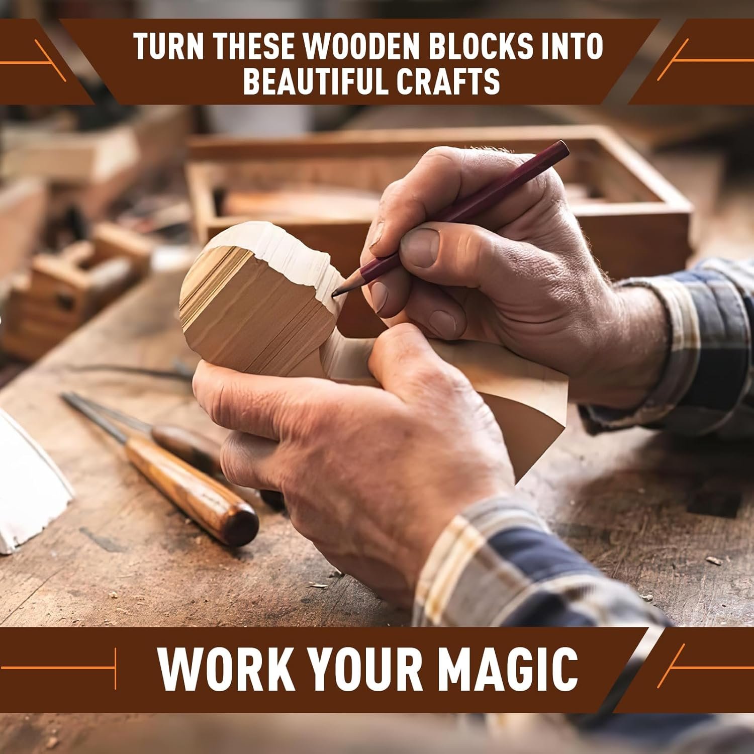 26PCS Basswood Carving Blocks, Whittling Wood Blocks, Woods Carving Kit with 4 Different Sizes, Easy to Use for Wood Carving and Woods Crafts, for Kids and Adults - Image 2