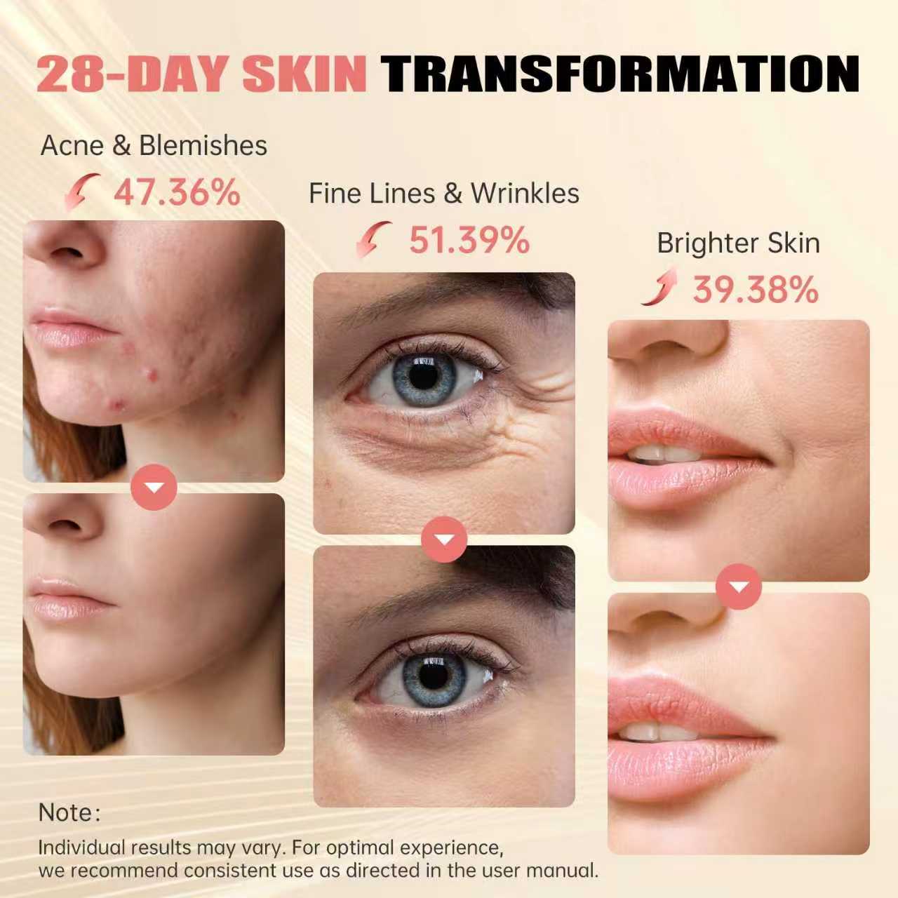 Red Light Therapy for Face, 3 Modes Portable Led Face Mask Light Therapy with Remote, Near-infrared 850 Red Light Mask with Timing Function, Led Light Therapy At Home 180 LED Beads - Image 3