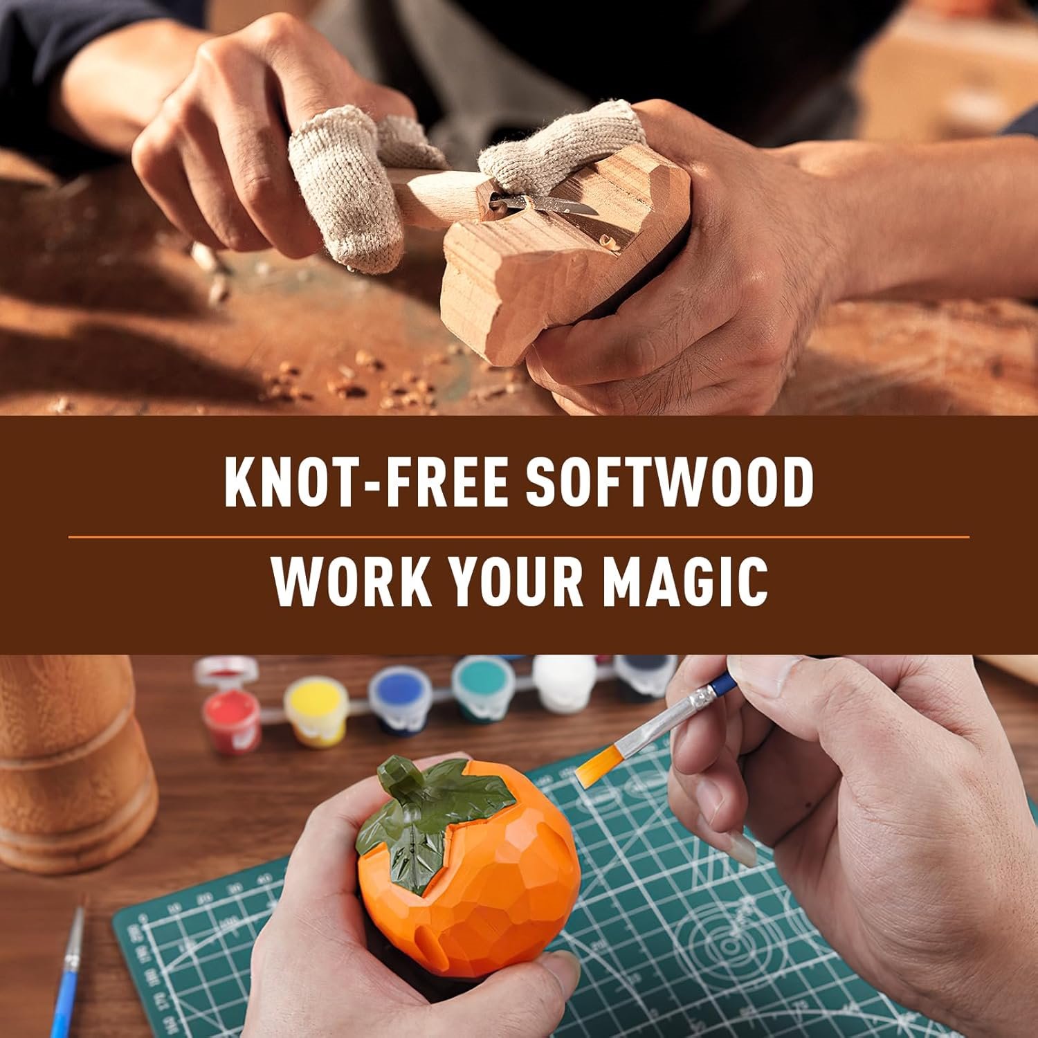 26PCS Basswood Carving Blocks, Whittling Wood Blocks, Woods Carving Kit with 4 Different Sizes, Easy to Use for Wood Carving and Woods Crafts, for Kids and Adults - Image 4