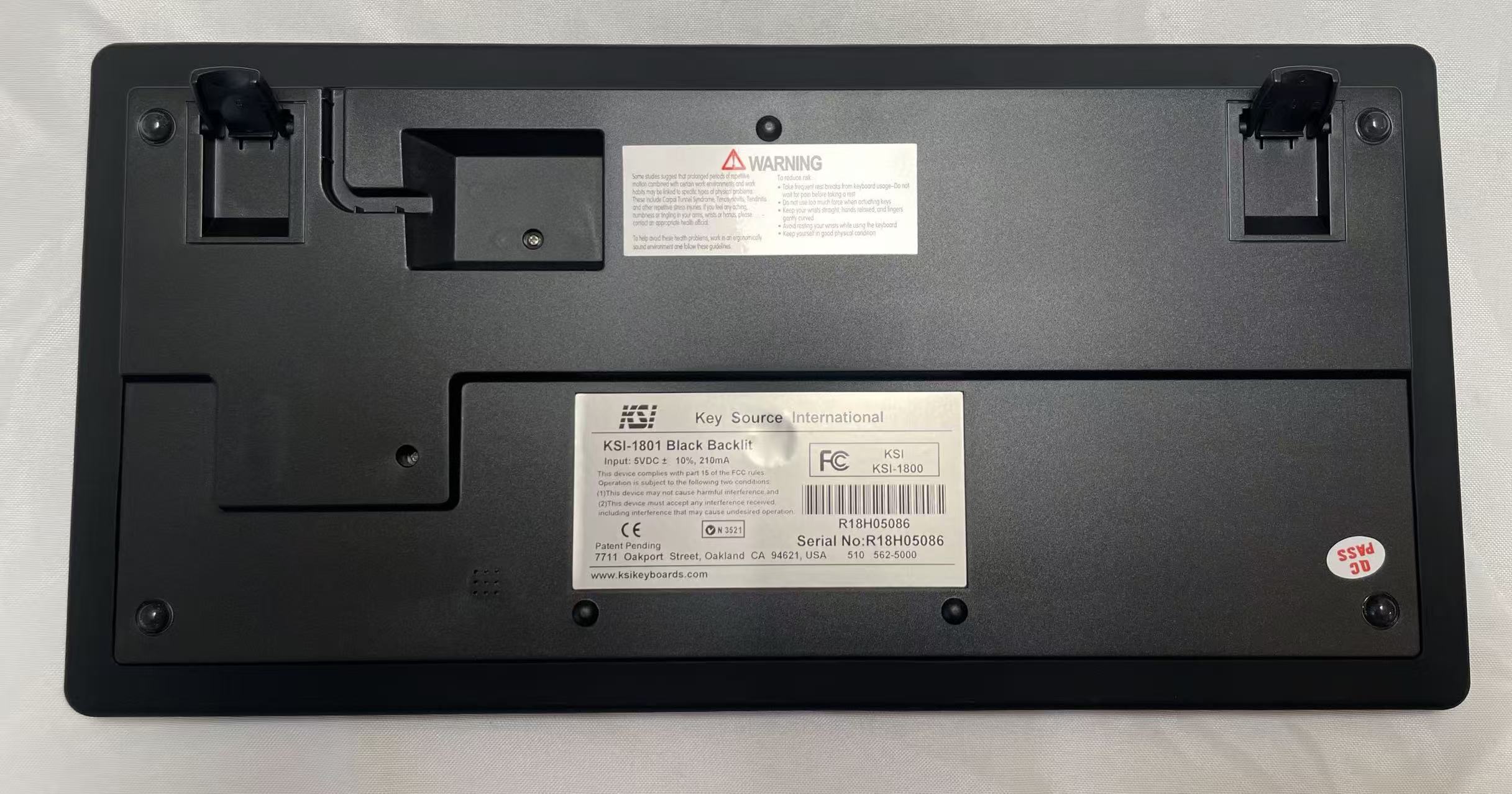 KSI-1801 medical grade keyboard ,San-A-Key Cleaning Technology, Silicone Cover with Integrated Backlighting with Adjustable Intensity - Image 5