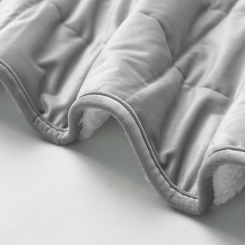 Sherpa Weighted Blanket (Light Grey, 60''x80'' 20lbs) Ultra Fuzzy & Cosy Sherpa Weighted Blanket Throw, Cosy & Relaxing Blanket, Home Decor Piece … - Image 6