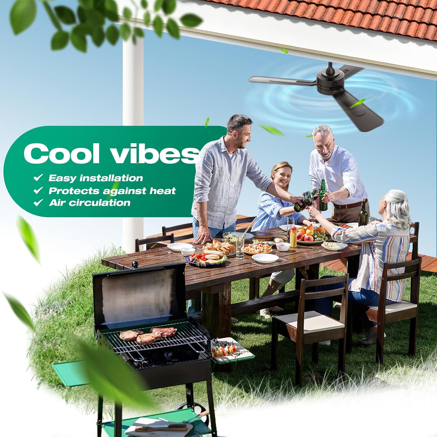 36" Ceiling Fans with Lights,Ceiling Fans with Light and Remote,3000K-6500K, Dimmable,6 Speeds,Black - Image 8