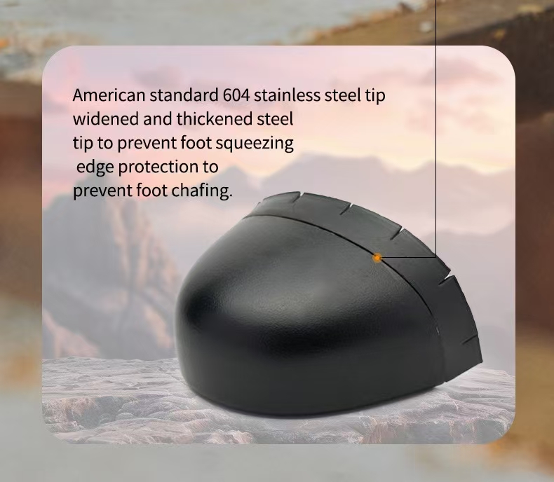 Heavy Duty Steel Toe Work Boots – Waterproof Embossed Leather Safety Shoes with Non-Slip Double-Density Sole, Puncture-Proof & Impact Resistant for Construction, Hiking & Industrial Use - Image 3