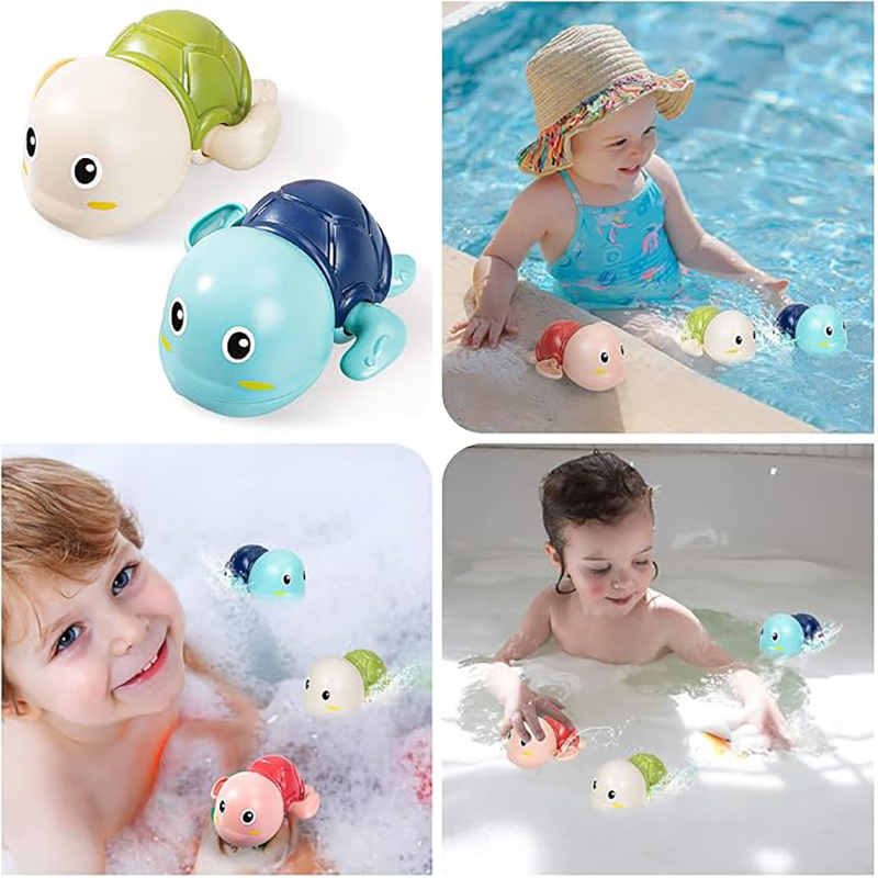3-Pack Wind-up Bath Toys for Toddlers, Swimming Turtle, Duck & Whale Clockwork Water Toys, BPA-Free Bathtub Fun for Kids 1-3 - Image 4