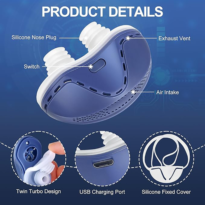 Electric Anti Snoring Device QC-001, Rechargeable Snore Stopper for Better Sleep, Silent Micro-CPAP Nose Vents Aid for Men & Women - Image 4
