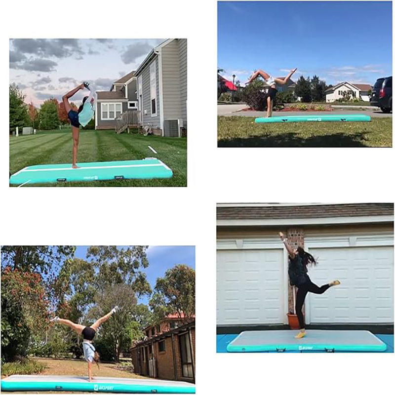 Inflatable Air Tumbling Track Mat, 10ft/13ft/16ft Gymnastics Mat for Home Use & Water Yoga, Portable Training Mat with Electric Pump - Image 3