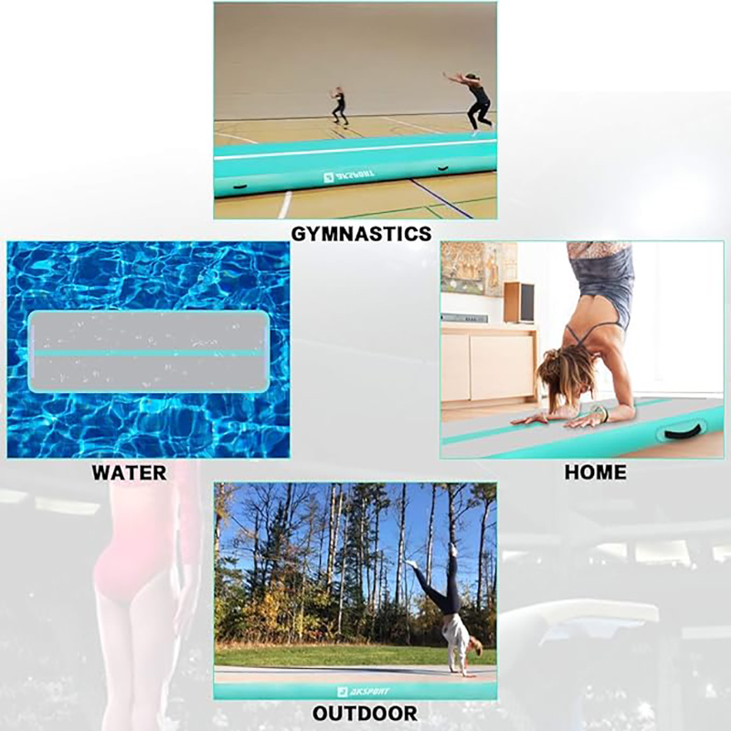 Inflatable Air Tumbling Track Mat, 10ft/13ft/16ft Gymnastics Mat for Home Use & Water Yoga, Portable Training Mat with Electric Pump - Image 4