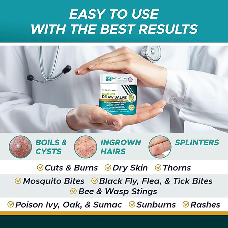 All Natural Draw Salve with Tea Tree Oil, First Aid Ointment for Cuts, Poison Ivy & Burns, Kids Safe Homeopathic Skin Relief, Exp 04/2026 - Image 2