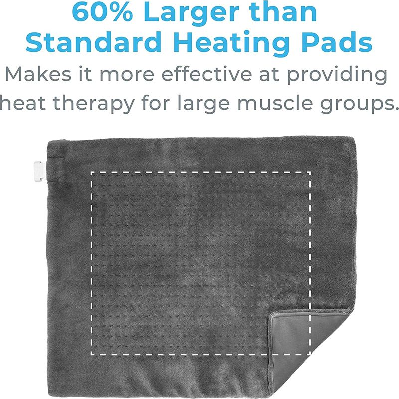 Pure Enrichment PureRelief Ultra-Wide Microplush Heating Pad - 20” x 40” XXL Size & 6 Heat Settings for Temporary Neck, Shoulder & Back Pain Relief - Moist Heat Option & Machine Washable - Image 6