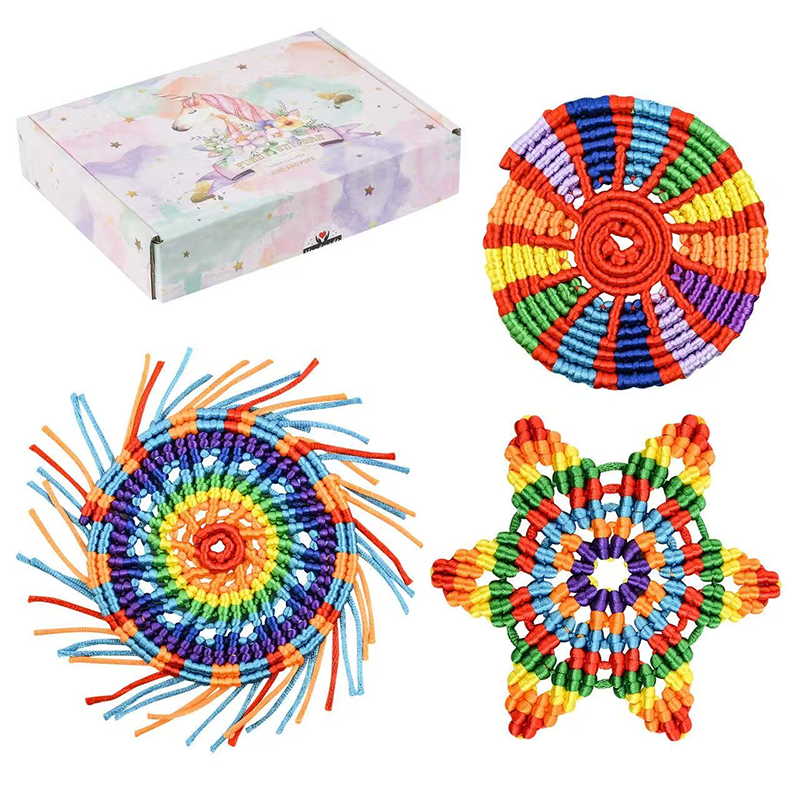 3-Pack Handmade Macrame Coasters Set, Boho Woven Cup Mats & Wall Decor, Colorful Star & Leaf Pattern for Home & Coffee Bar - Image 4