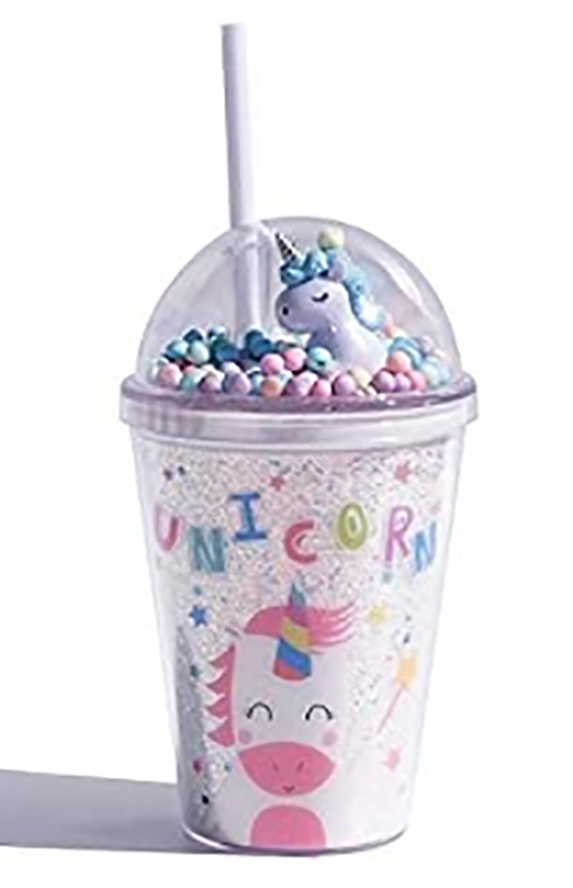 380ML Double Wall Tumbler with Straw, Cute Unicorn Dome Lid with Colorful Bubbles, BPA-Free Reusable Water Bottle for Kids & Girls - Image 4