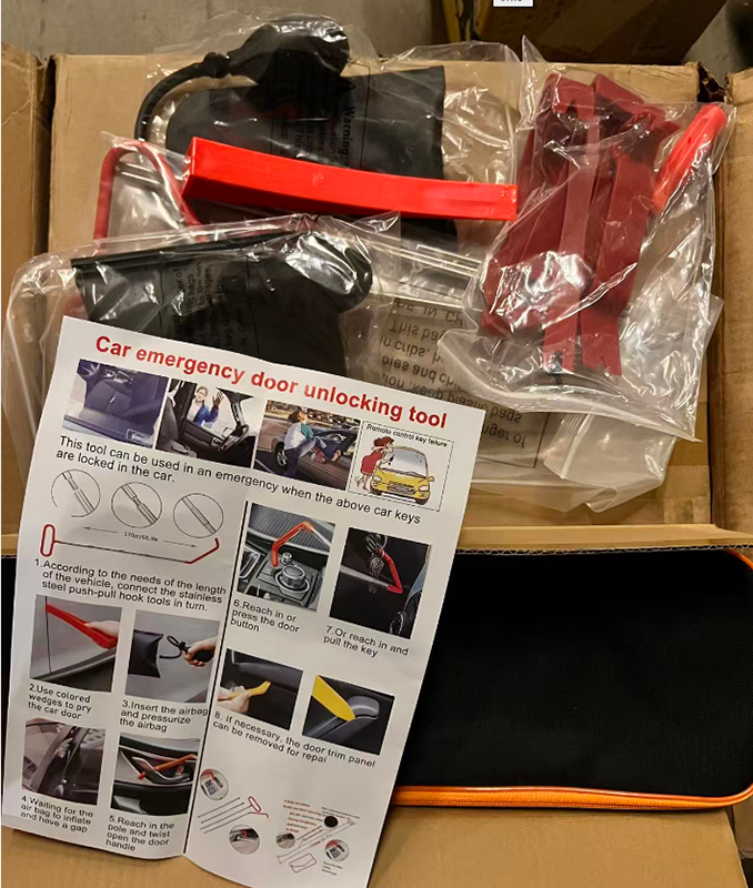Professional Car Emergency Door Unlocking Kit, Long Reach Grabber with Air Pump Wedge, Auto Trim Removal Tool Set for Vehicle Lockout Rescue - Image 2
