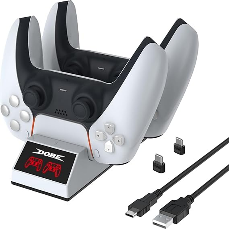 4-in-1 Gaming Accessory Bundle: Dual Charging Dock for PS5/Switch Joy-Con, Pro Controller Charger & Protective Case Grips - Ultimate Power Station - Image 2
