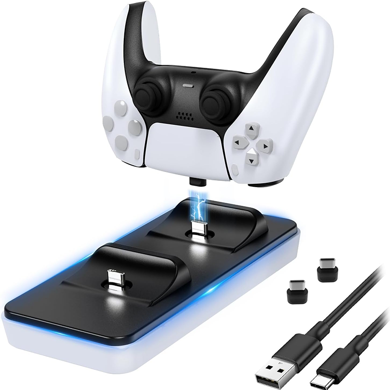 4-in-1 Gaming Accessory Bundle: Dual Charging Dock for PS5/Switch Joy-Con, Pro Controller Charger & Protective Case Grips - Ultimate Power Station - Image 4