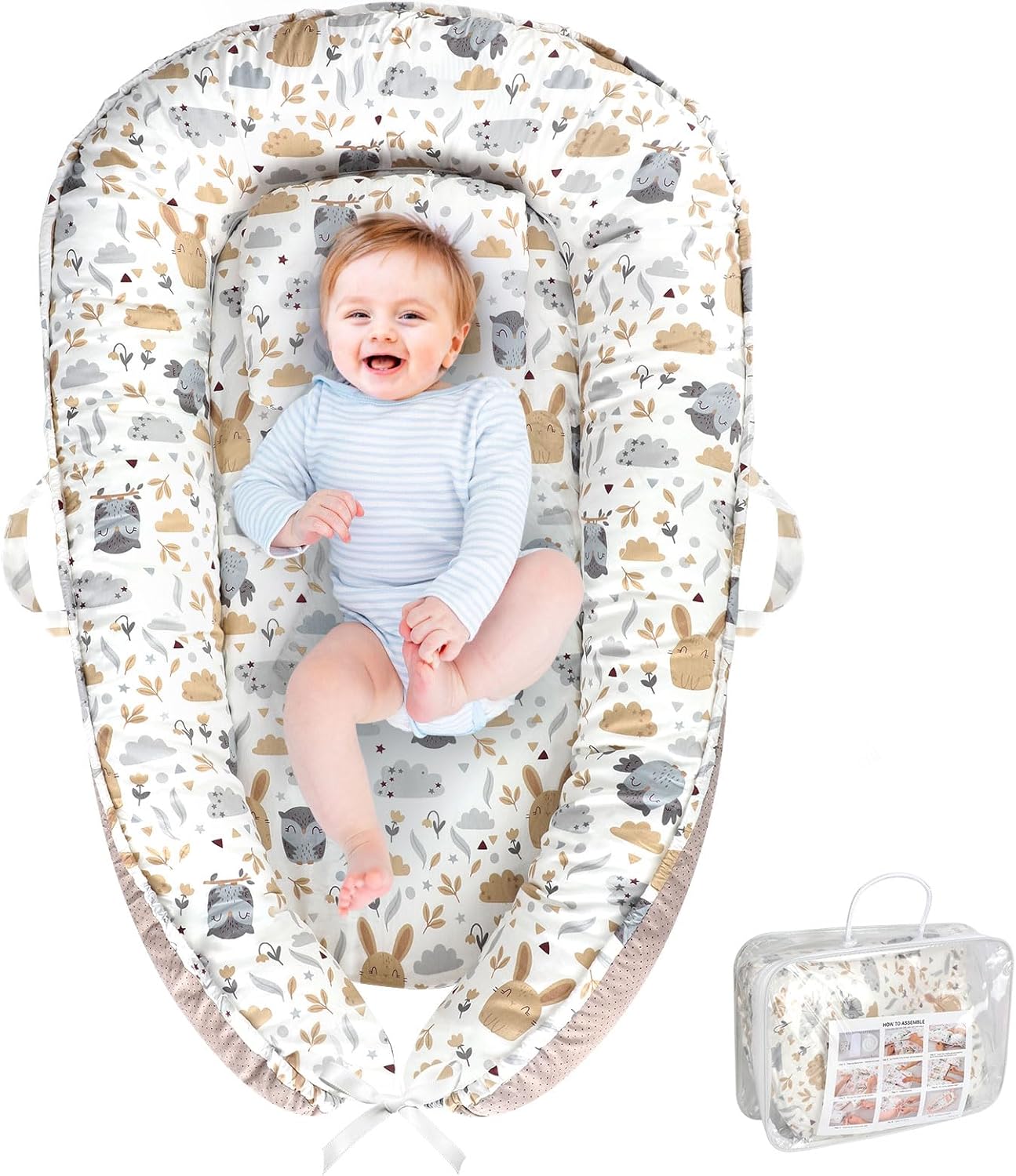 Baby Lounger, Portable Baby Lounger for Newborn 0–24 Months, Infant Nest for Travel, Floor Time, and Crib Use, Baby Essentials for Home - Image 3