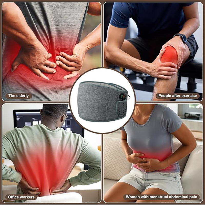 Heating Pad for Back Pain Relief, 8000mAh Portable Power Supply 60 Inchs Heating Pads for Cramps with Extended Belt,Soft and Skin Friendly Material Heat Belly Wrap Belt with Vibration Massage - Image 3