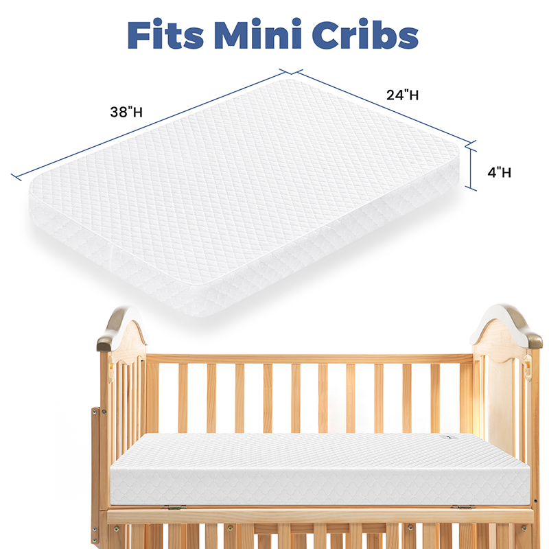 3-Inch Dual-Sided Mini Crib Mattress & Tri-Fold Pack and Play Mattress Topper - Breathable & Waterproof - Wholesale Excess Inventory Special Offer. - Image 2