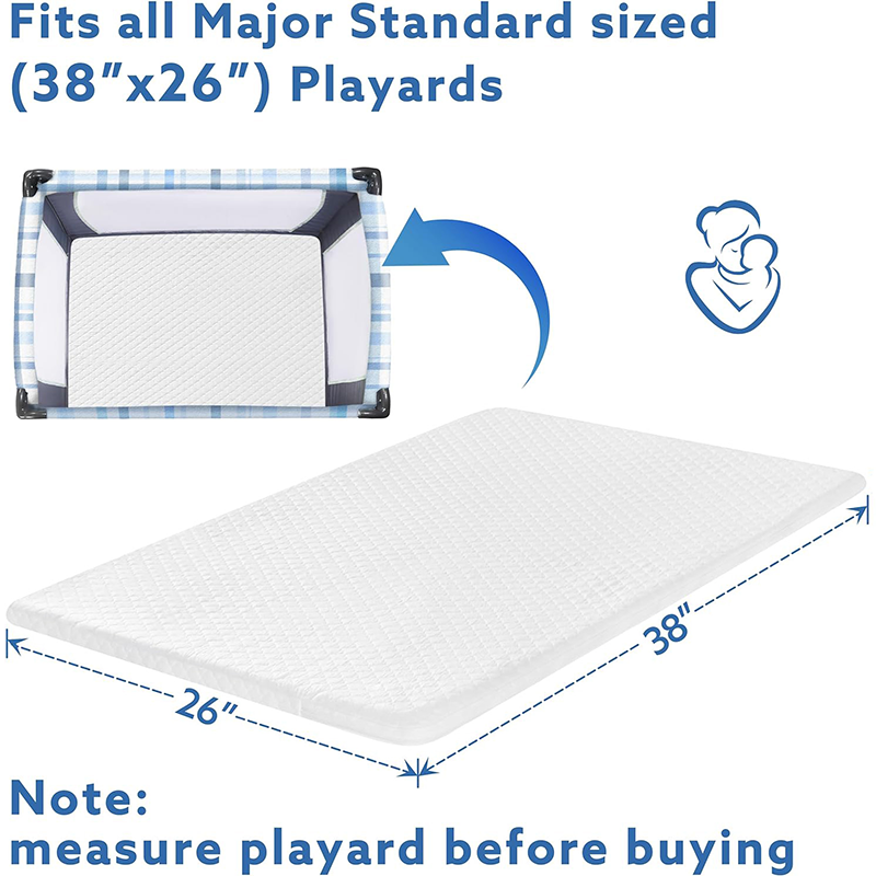 3-Inch Dual-Sided Mini Crib Mattress & Tri-Fold Pack and Play Mattress Topper - Breathable & Waterproof - Wholesale Excess Inventory Special Offer. - Image 3