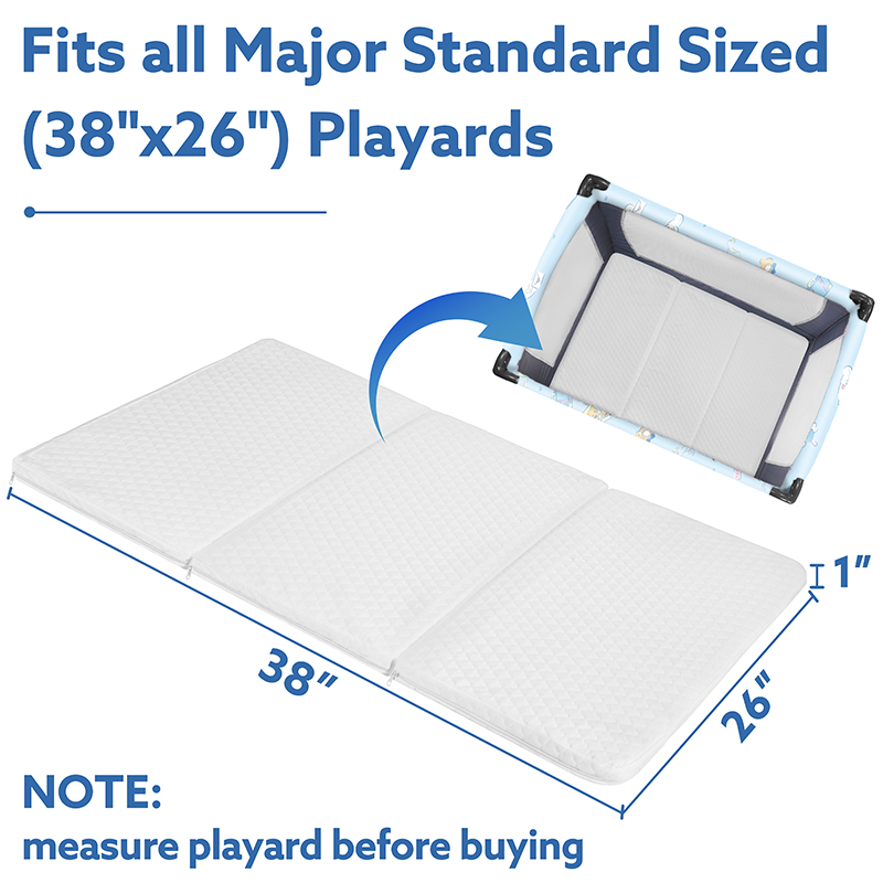 3-Inch Dual-Sided Mini Crib Mattress & Tri-Fold Pack and Play Mattress Topper - Breathable & Waterproof - Wholesale Excess Inventory Special Offer. - Image 4