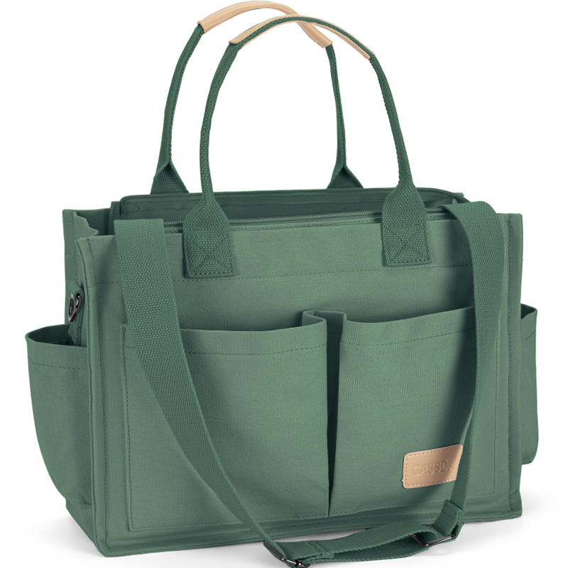 Multi-Pocket Canvas Tote Bag with Adjustable Strap - Large Capacity Travel Handbag - Wholesale Liquidation Closeout Deal - Multi-functional Shoulder Bag for Work, School, & Travel - Image 3