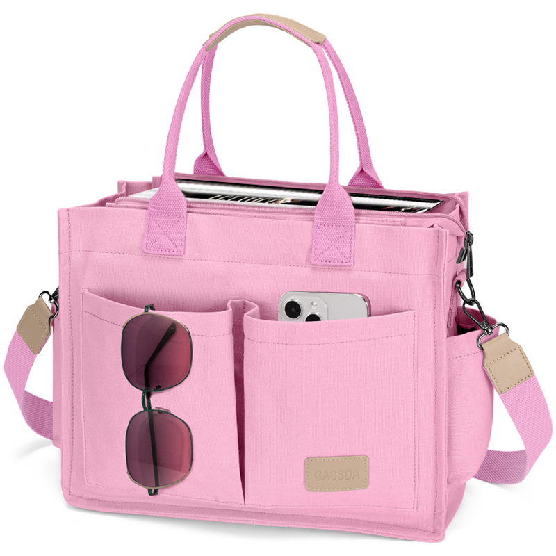 Multi-Pocket Canvas Tote Bag with Adjustable Strap - Large Capacity Travel Handbag - Wholesale Liquidation Closeout Deal - Multi-functional Shoulder Bag for Work, School, & Travel - Image 5