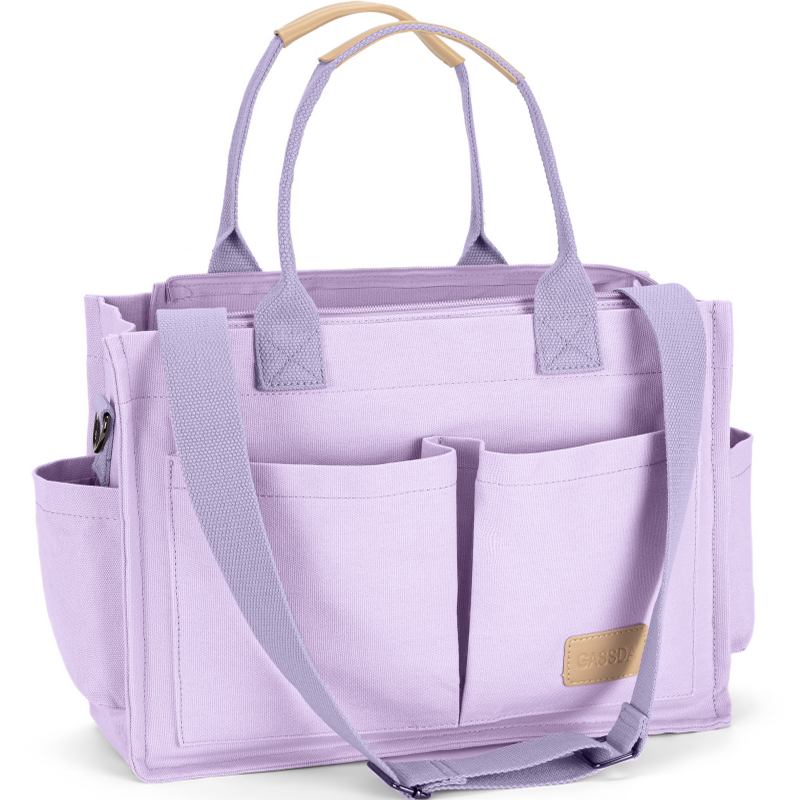 Multi-Pocket Canvas Tote Bag with Adjustable Strap - Large Capacity Travel Handbag - Wholesale Liquidation Closeout Deal - Multi-functional Shoulder Bag for Work, School, & Travel - Image 6