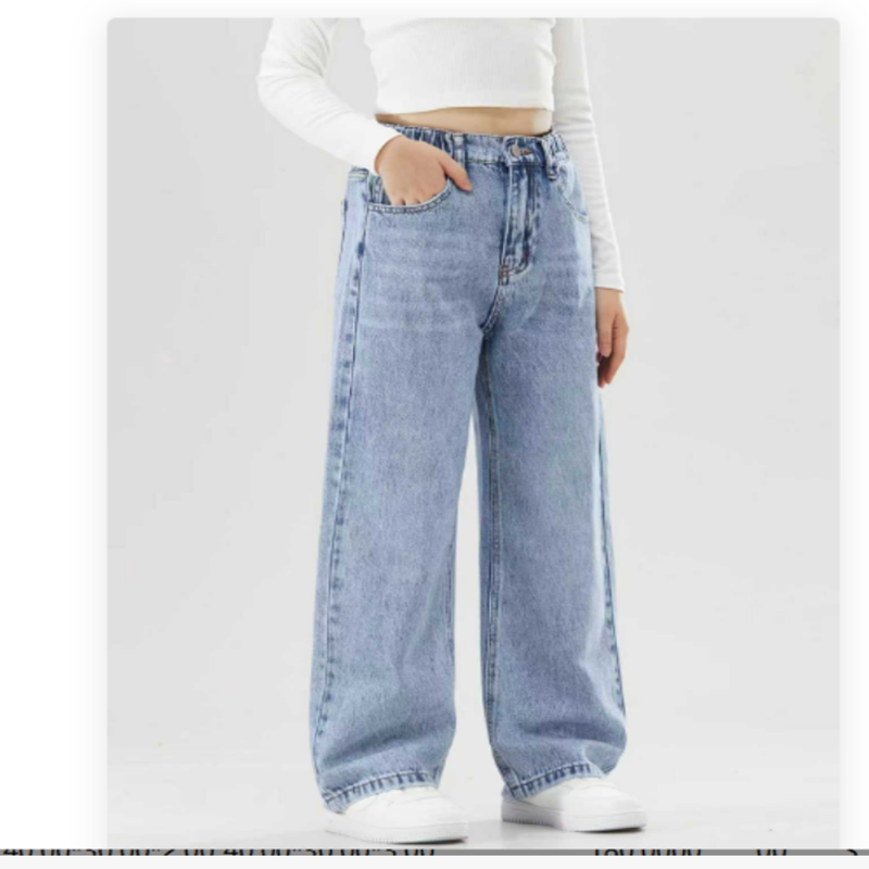 Trendy Girls' Denim Collection - Embroidered Straight Jeans / Pearl Denim Jacket / 2-Piece Sets - Multiple Styles - Image 5