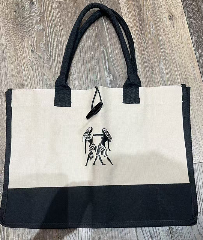 Large Canvas Zodiac Tote Bag with Inner Pocket, Heavy Duty Grocery Shopping Bag, Reusable Gift Bag for Women, Gemini/Leo Designs - Wholesale Liquidation Special. - Image 3
