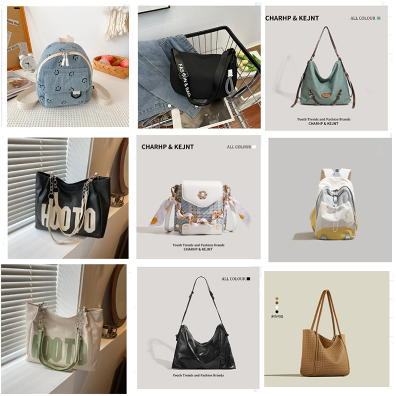 Assorted Women's Handbag Collection - Canvas Totes, Fashion Shoulder Bags, Mini Backpacks & Straw Bags for wholesale liquidation, Stylish & Durable Daily Purses. - Image 4